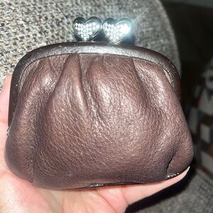 Brighton Brown Leather Kisslock Pouch